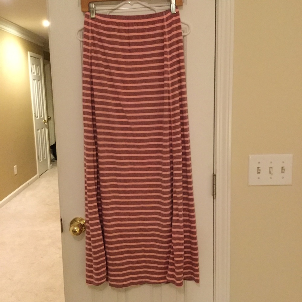 Toggery pink striped maxi skirt size large